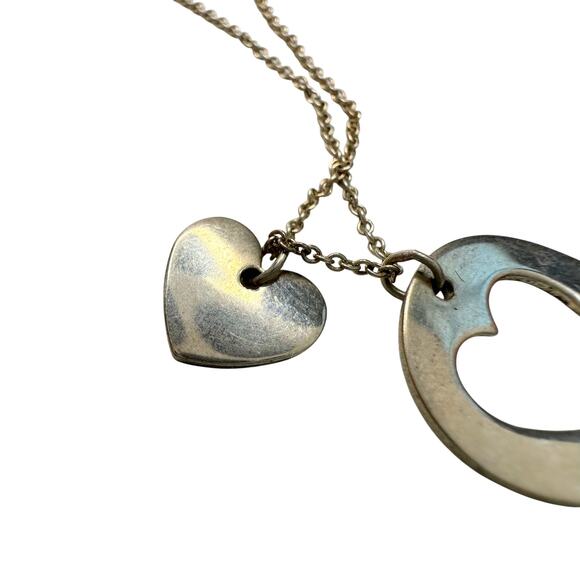 Tiffany & Co. 2 Heart Necklace - Stencil Heart Pendant with Cutout Heart - Picture 3 of 16